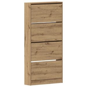 vidaXL Omara za čevlje 80 x 21 x 163,5 cm Inženirski les Umetni hrast