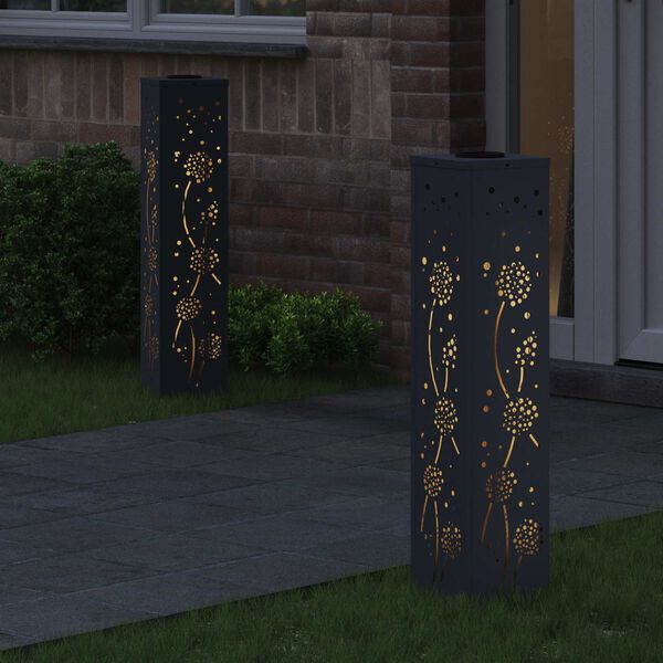 vidaXL Solarno LED svetilo za pot 2 pcs Antracit Medenina