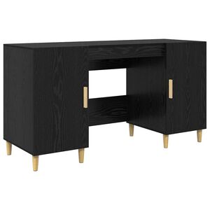 vidaXL Miza Črna Orehovina Inženirski les 140 x 50 x 75 cm