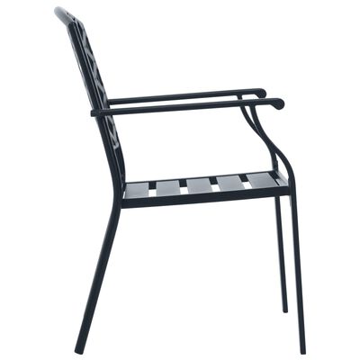 vidaXL Zunanji stoli 2 kosa jeklo črne barve