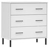 vidaXL Komoda s 3 predali bela 77x40x79,5 cm trden les OSLO