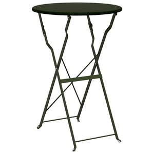 vidaXL Bistro miza Temno zelena &Oslash; 50 x 71 cm Pra&scaron;kasto lakirano jeklo