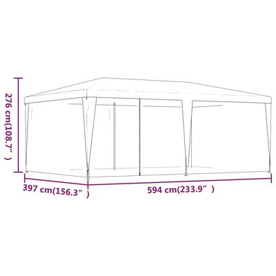 vidaXL Vrtni šotor s 6 mrežastimi stranicami antracit 6x4 m HDPE