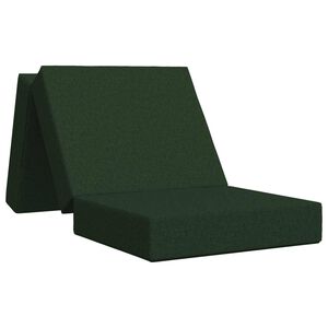 vidaXL Zložljiv kavč postelja 75 x 63 x 45 cm Temno zelena