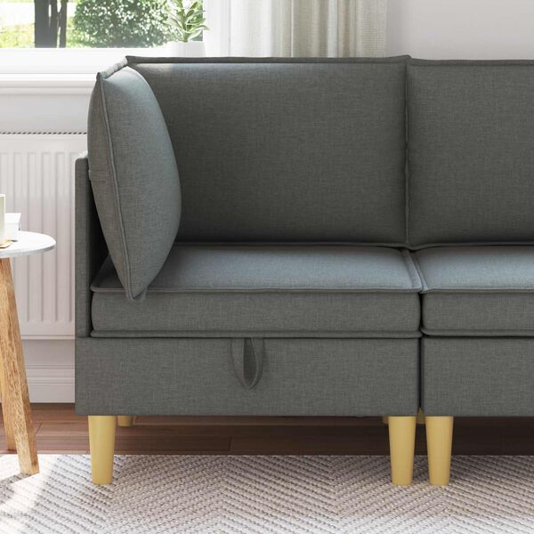 vidaXL Shranjevalna tabureta Temno siva