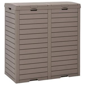 vidaXL Zunanji ko&scaron; za smeti svetlo rjav 78x41x86 cm polipropilen