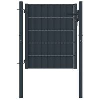 vidaXL Vrata za ograjo PVC in jeklo 100x101 cm antracitna