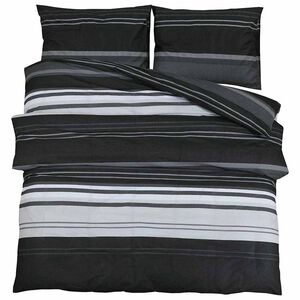 vidaXL Komplet prevleke za odejo črne črte 260x220 cm bombaž