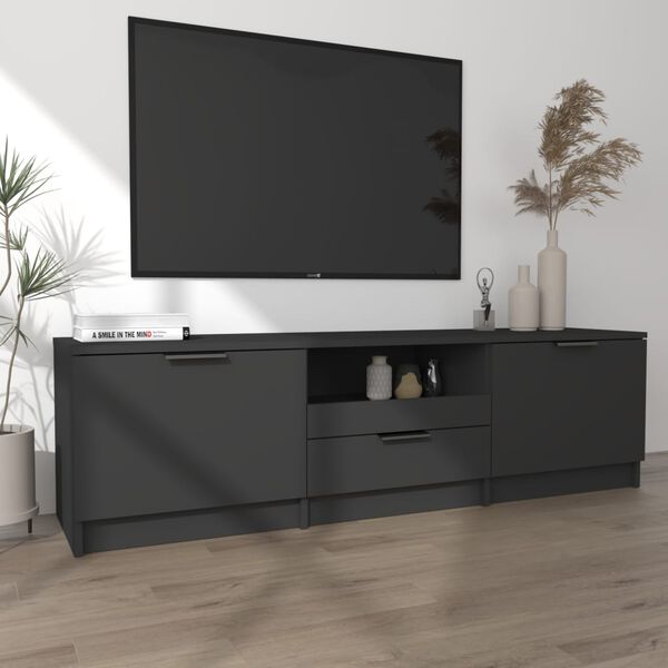 vidaXL TV omarica črna 140x35x40 cm konstruiran les