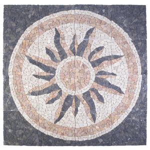 vidaXL Mozaik plo&scaron;čice sončni vzorec večbarvno 120 x 120 cm Marmor