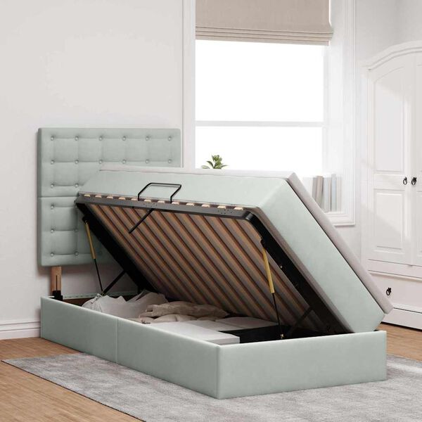 vidaXL Postelja z dodatnim prostorom za shranjevanje in LED osvetlitvijo