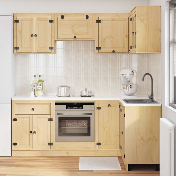 vidaXL Za omarice s polico SKI 8 pcs Medeno Rjava Masivno borovo les