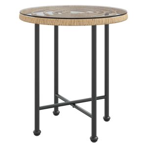 vidaXL Jedilna miza &Oslash;50 cm&nbsp; kaljeno steklo in jeklo