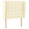 vidaXL Vzglavje z u&scaron;esi krem 93x23x118/128 cm umetno usnje
