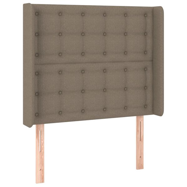 vidaXL Vzglavje z ušesi taupe 83x16x118/128 cm blago