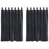 vidaXL Zatemnitvene zavese 2 pcs Temno siva 140 x 140 cm Žamet