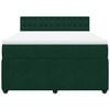vidaXL Box spring postelja z vzmetnico temno zelena 140x200 cm žamet