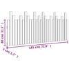 vidaXL Stensko posteljno vzglavje belo 185 x 3 x 80 cm trdna borovina