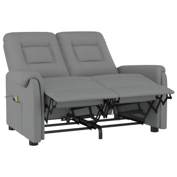 vidaXL Masažni dvosed sivo umetno usnje