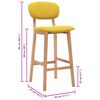 vidaXL Barski stolčki 2 kosa gorčično rumeno blago