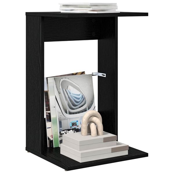 vidaXL Stranska miza Črna Orehovina 40 x 38 x 62,5 cm Konstruiran les