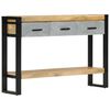 vidaXL Konzolna mizica 110x30x76 cm trden neobdelan mangov les