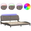 vidaXL Posteljni okvir z LED brez vzmetnice Hvar taupe 200x200 cm blago