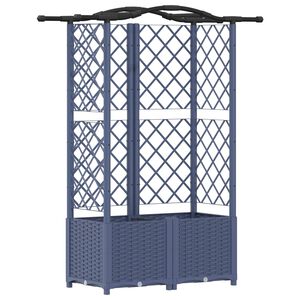 vidaXL Dvignjeno leži&scaron;če s trellisom in streho Siva 122 x 40 x 141 cm