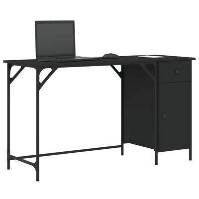 vidaXL Računalniška miza črna 131x48x75 cm inženirski les