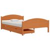 vidaXL Posteljni okvir z 2 predaloma medeno rjava borovina 140x200 cm