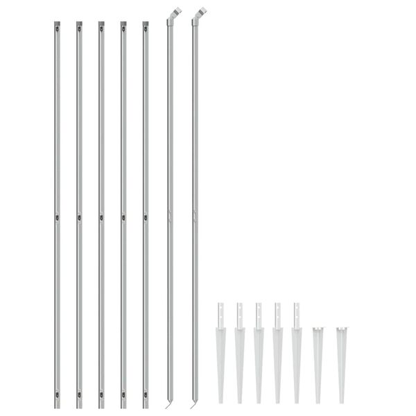 vidaXL Žična ograja s konicami za postavitev srebrna 1,6x10 m