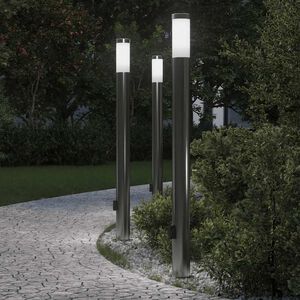 vidaXL Stebričke z vtičnico 3 kosi 110 cm nerjaveče jeklo IP44