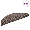 vidaXL Samolepilni stopni&scaron;čni tepihi 15 pcs Rjava 56 x 17 x 3 cm