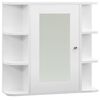 vidaXL Kopalni&scaron;ka omarica z ogledalom bela 66x17x63 cm MDF