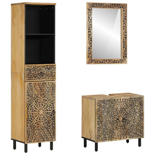 vidaXL Kopalni&scaron;ka garnitura 3-delna trden mangov les