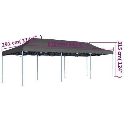vidaXL Zložljiv pop-up vrtni šotor 3x9 m antraciten
