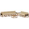 vidaXL Zunanja garnitura za sedenje z blazino 8 pcs Naravna in bež