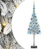 vidaXL Božično drevo med 150 LED z stojalom Bela 120 cm PE in jeklo