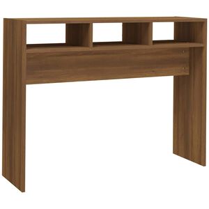 vidaXL Konzolna mizica rjav hrast 105x30x80 cm konstruiran les