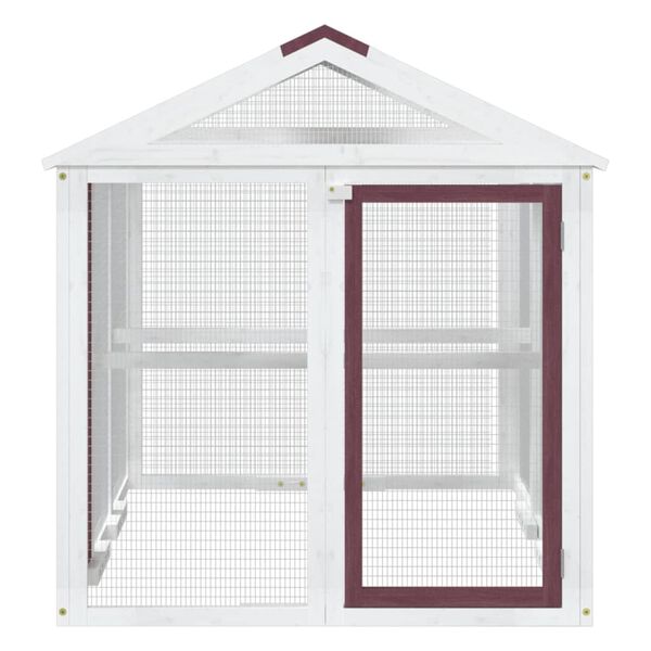 vidaXL Ograda za male živali mocha 141x94x104 cm trdna borovina