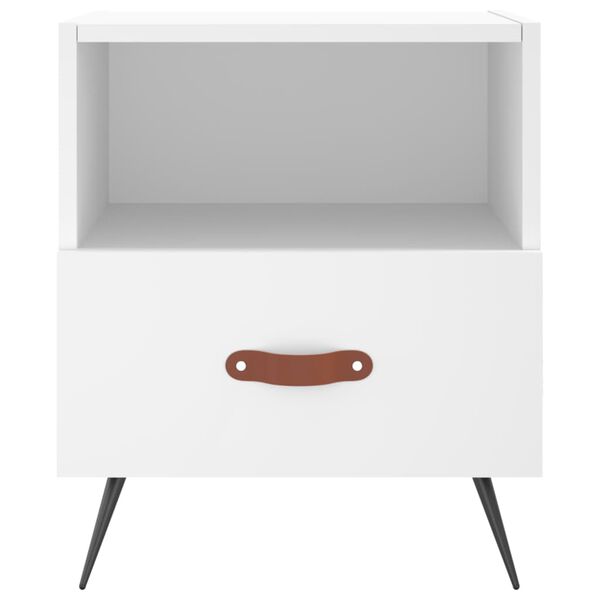 vidaXL Nočna omarica bela 40x35x47,5 cm inženirski les