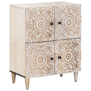vidaXL Strani &scaron;al z vrati Bela 60 x 33,5 x 75 cm Masiven les manga