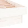 vidaXL LED posteljni okvir bel 100x200 cm trden les