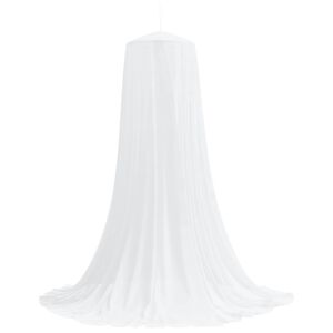 vidaXL Komarica za posteljo 3 kos 156 mesh Bela ⌀56 x 220 cm Poliester