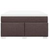 vidaXL Box spring postelja z vzmetnico temno rjav 140x190 cm blago
