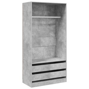 vidaXL Garderobna omara betonsko siva 100x50x200 cm iverna plo&scaron;ča