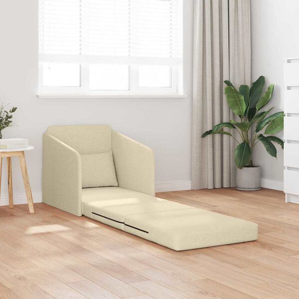 vidaXL Sofa postelja krema 65 x 80 x 83 cm Žamet
