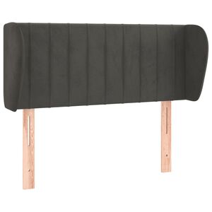 vidaXL Vzglavje z u&scaron;esi temno sivo 83x23x78/88 cm žamet