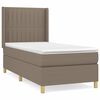vidaXL Box spring postelja z vzmetnico taupe 80x200 cm blago