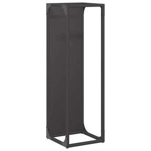 vidaXL Stojalo za drva črno 25x25x80 cm Hladno valjano jeklo